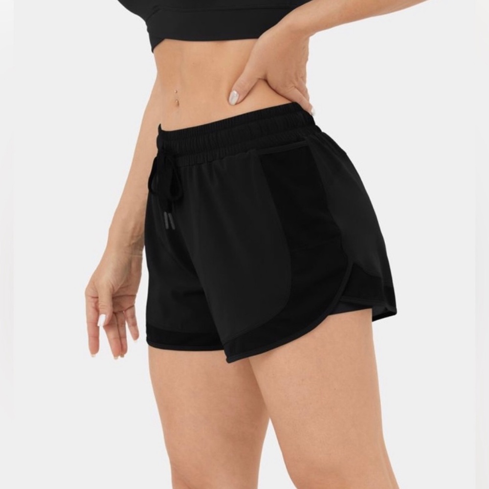 Black Athletic Shorts - Flowy - 2 Layer
